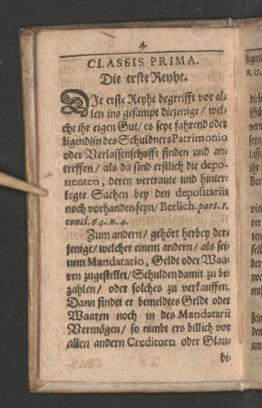 [Classis Prima - Classis Qvinta]