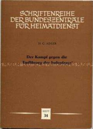 Heft aus einer Schriftenreihe der Bundeszentrale für Heimatdienst über den Widerstand gegen den Holocaust