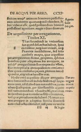 De acquisitione per arrogationem. Titulus XI.