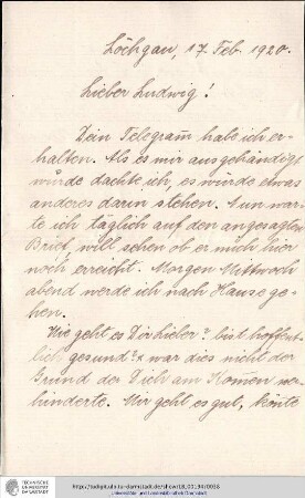 Brief vom 17.02.1920