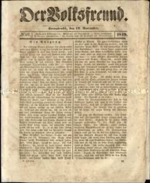 Der Volksfreund. 1849