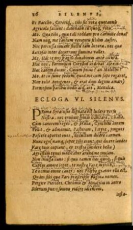 Ecloga VI. Silenus.