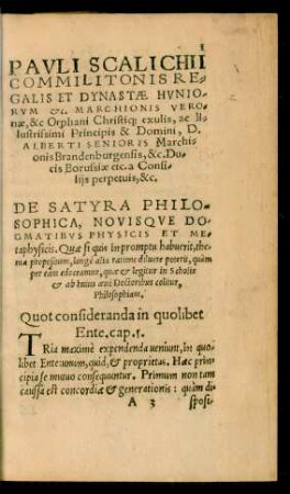 Pauli Scalichii ... De Satyra Philosophica, Novisque Dogmatibus Physicis Et Metaphysicis ...