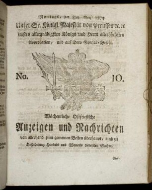 No. 10. Montags, den 8ten Merz 1779.