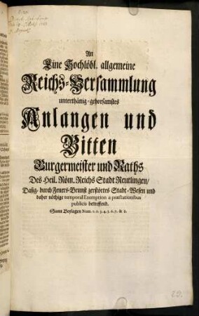 A1r-1v, Anlangen und Bitten
