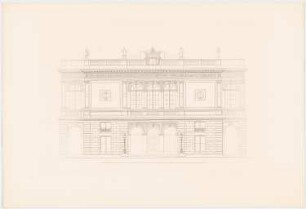 Werke der höheren Baukunst, Darmstadt 1846/47 Kunsthalle (für München geplant ?): Fassade