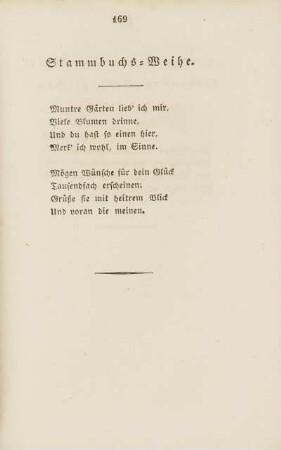 Stammbuchs-Weihe.