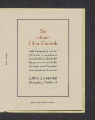 Leichte Erbar-Grotesk II. Garnitur
