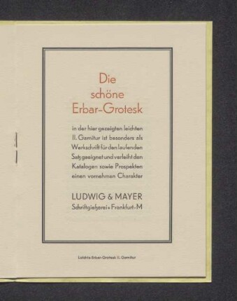 Leichte Erbar-Grotesk II. Garnitur