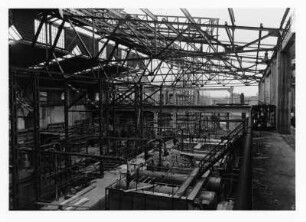 Industrie-Kraftwerk. Kesselhaus I, Innenansicht : Lauta (Niederlausitz). Industrie-Kraftwerk. Kesselhaus I, Innenansicht