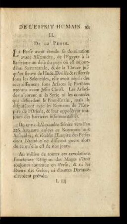 II. De La Perse.