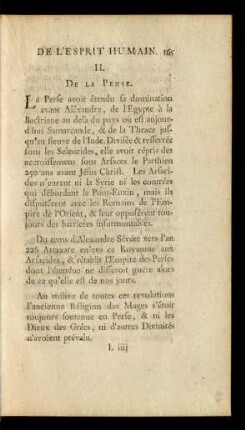 II. De La Perse.