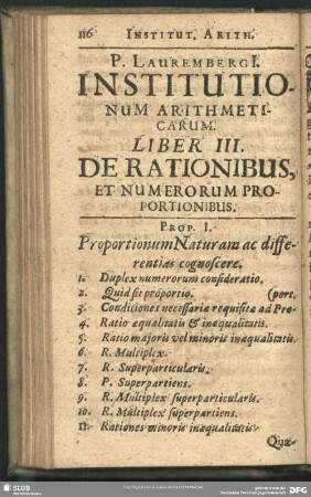 Liber III. De Rationibus Et Numerorum Proportionibus