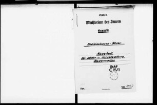 Haushaltsplan 1952 der Staatlichen Bäderverwaltung Badenweiler