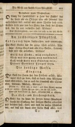 293-309, Am hochheiligen Pfingstfest. Am heiligen Dreifaltigkeit-Sonntag.