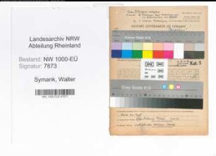Entnazifizierung Walter Symank, geb. 21.11.1909 (Lehrer)