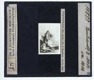 Rembrandt, Nackter junger Mann stehend und sitzend (Radierung B194)