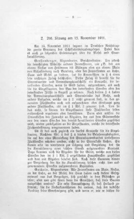2. 206. Sitzung am 15. November 1911.
