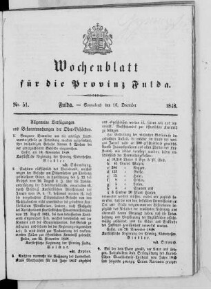 Nr. 51, Ausgabe vom 16. Dezember 1848