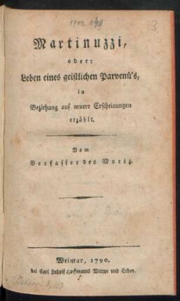 Martinuzzi, oder: Leben eines geistlichen Parvenü's, in Beziehung auf neuere Erscheinungen erzählt