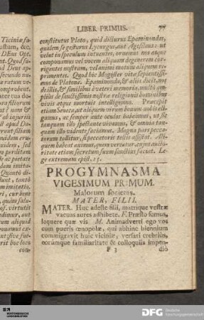 Progymnasma Vigesimum Primum. Malorum societas.
