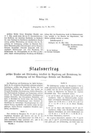 Staatsvertrag zwischen Preußen und Württemberg