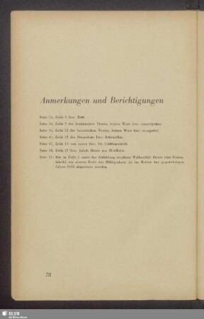 Anmerkungen und Berichtigungen