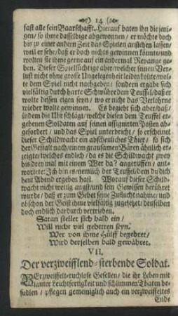 VII. Der verzweifflend-sterbende Soldat.