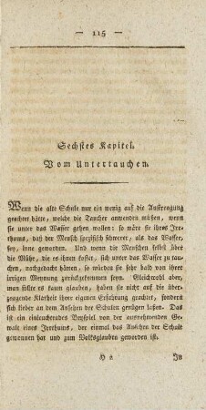 Sechstes Kapitel. Vom Untertauchen.