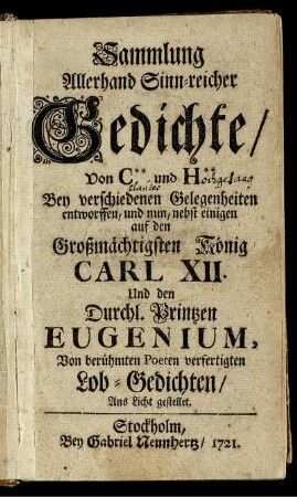 Sammlung Allerhand Sinn-reicher Gedichte