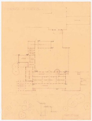 Garten Fraenkel, Berlin-Kladow: Grudriss Wohngebäude, 1:200