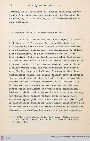 2.5. Zweispaltigkeit. Stemma und Realität