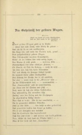 Das Geheimnis der grünen Wagen