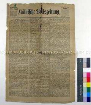 Sonntagsausgabe der "Kölnischen Volkszeitung" vom 25. Januar 1880 mit der Verlobungsanzeige für Joseph Köchling und Antonia Bußmann