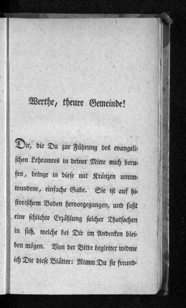 Werthe, theure Gemeinde!