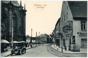 Freiberg. Untermarkt mit PKW