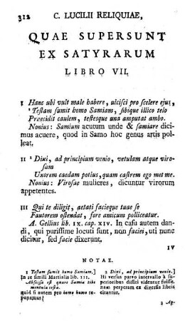 Quae supersunt Ex Satyrarum Libro VII.