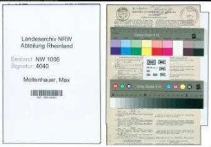 Entnazifizierung Max Mollenhauer , geb. 08.09.1886 (Postbeamter)