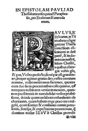 In Epistolam Pavli Ad Thessalonicenses priore[m] Paraphrasis, per Erasmum Roterodamum.