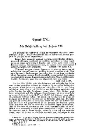 Excurs XVII. Die Reichstheilung des Jahres 768.