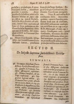 Sectio II. De Subjecto Supremae Jurisdictionis Ecclesiasticae.