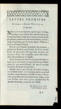 Lettre Premiere. - Lettre CLXI.