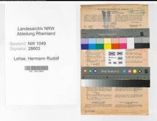 Entnazifizierung Hermann Rudolf Lohse , geb. 03.11.1890 (Postarbeiter)
