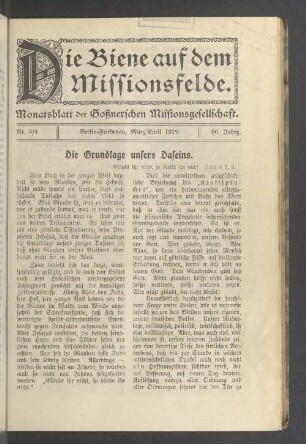 Nr. 3/4. März/April 1919