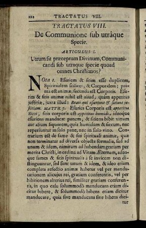 Tractatus VIII. De Communione sub untraque Specie