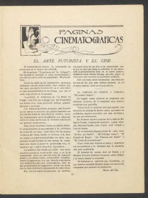 Páginas cinematográficas : El arte futurista y el cine