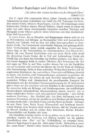 Johannes Bugenhagen und Johann Hinrich Wichern