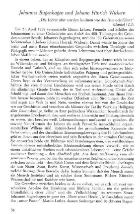 Johannes Bugenhagen und Johann Hinrich Wichern