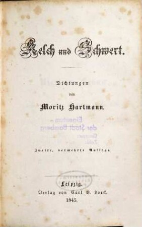 Kelch und Schwert : Dichtungen