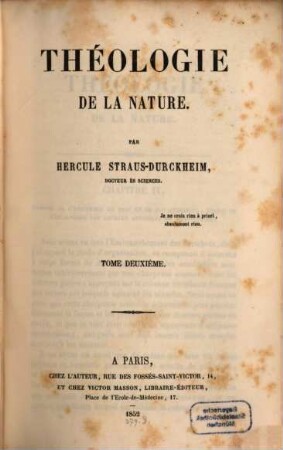 Théologie de la nature, 2